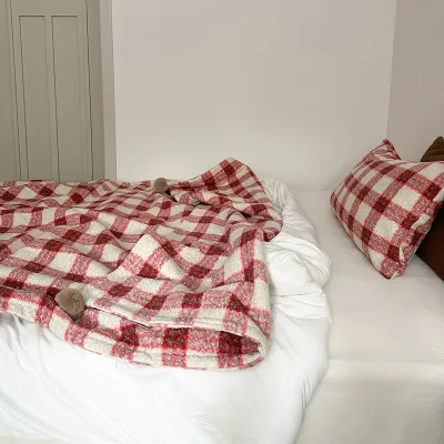 Yang Juanni double-sided blanket nap blanket British plaid sofa blanket bed end blanket car blanket