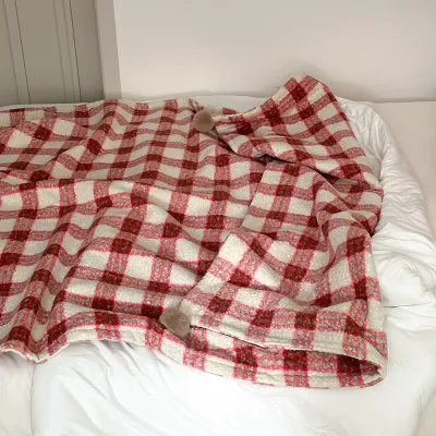 Yang Juanni double-sided blanket nap blanket British plaid sofa blanket bed end blanket car blanket