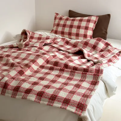 Yang Juanni double-sided blanket nap blanket British plaid sofa blanket bed end blanket car blanket
