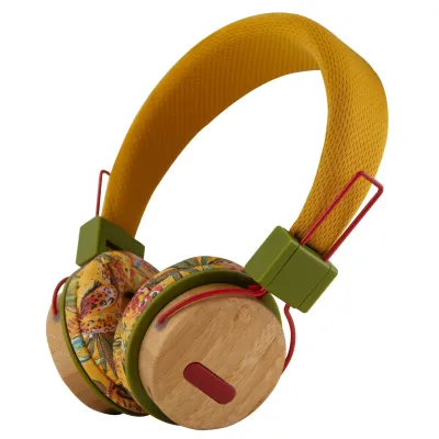 New foldable headband original bamboo wood bluetooth headset